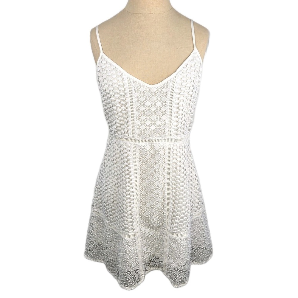 Abercrombie & Fitch Womens Dress White Lace Crochet Size S Sleeveless‎ Summer